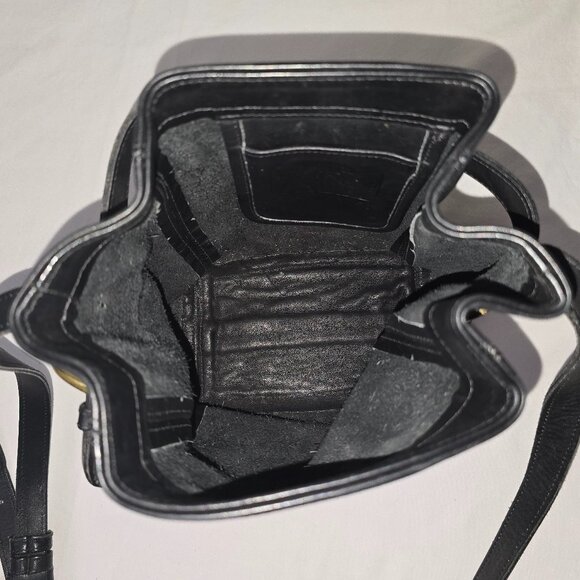 Vintage Coach 4156 Black Leather Belted Pouch Crossbody Bucket Bag - Picture 9 of 13